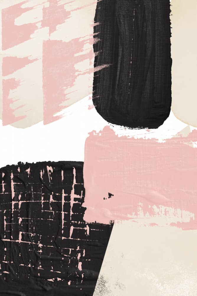 Modern Abstract Pink Shapes by Sally Ann Moss — canvas wall art