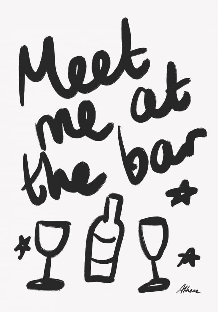 Meet me at the bar! by Athene Fritsch — canvas wall art