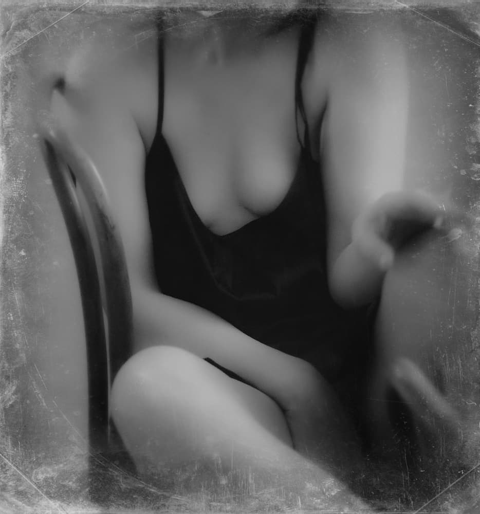 Sensual Black Dress by Bogdan Bouşcă — canvas wall art