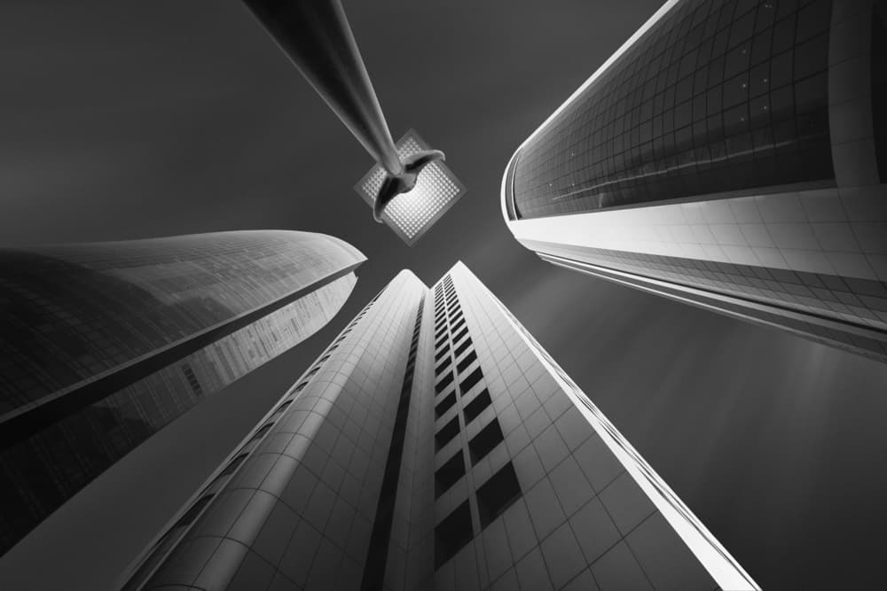 Upward City Geometry by Ahmed Thabet — canvas wall art