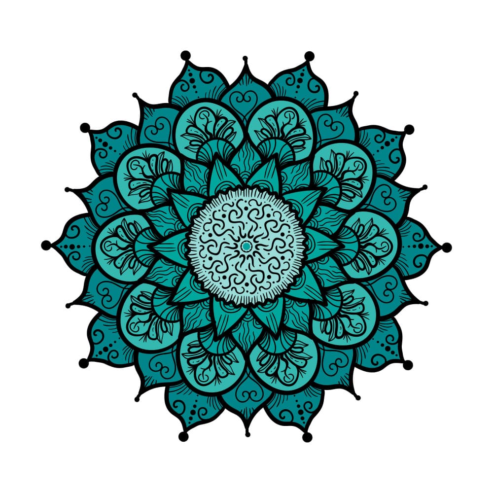 Teal Spiritual Mandala by Marika Barsrsind — canvas wall art