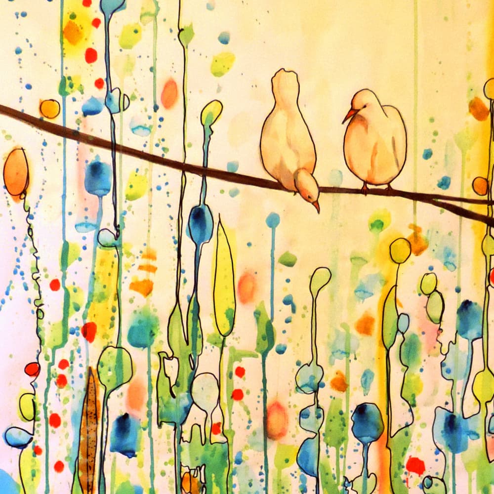 Colorful Garden Birds by Sylvie Demers — canvas wall art