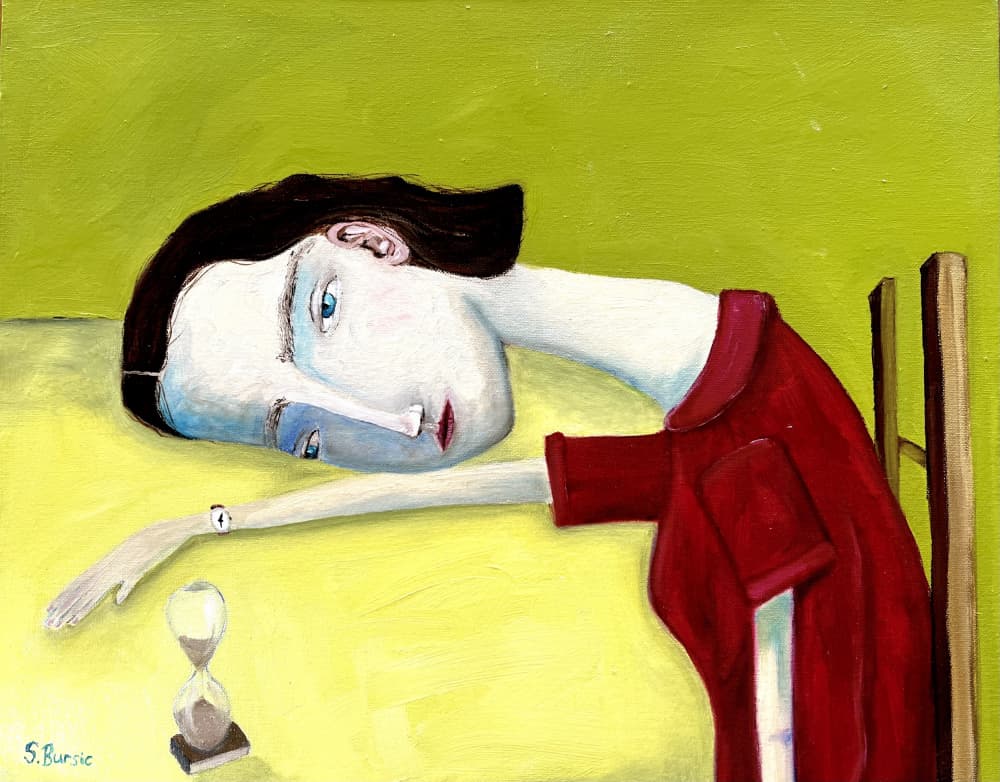 Girl Watching Time Pass by Sharyn Bursic — canvas wall art