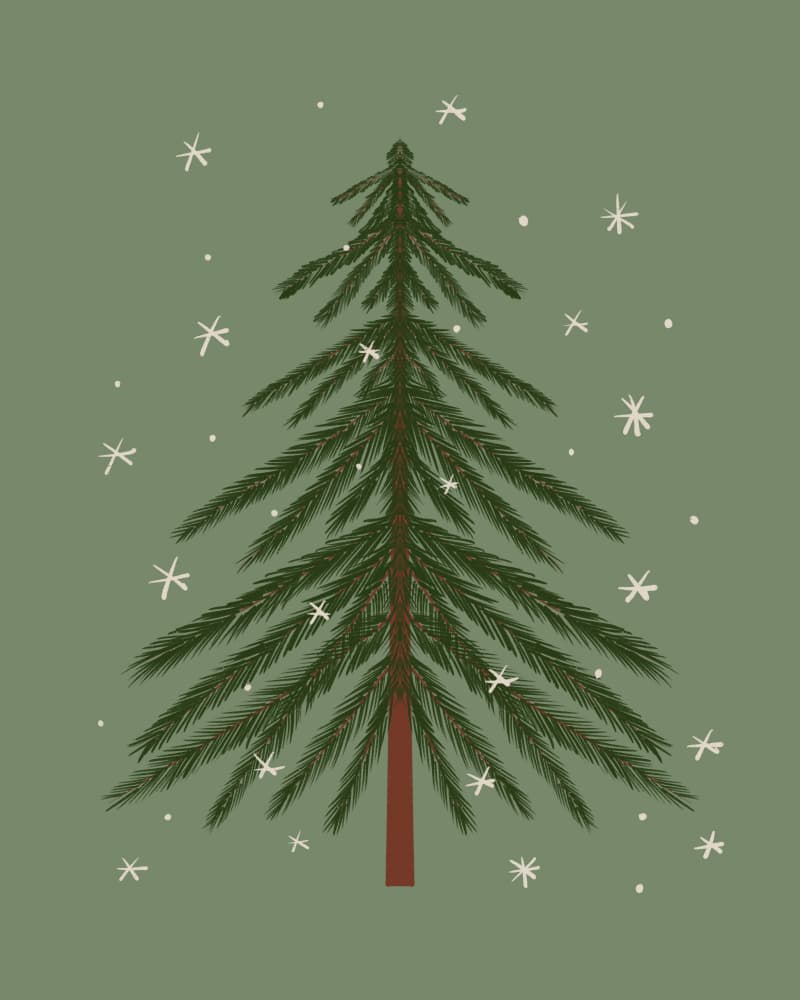 Winter Evergreen Snowfall by Angela Minca — canvas wall art