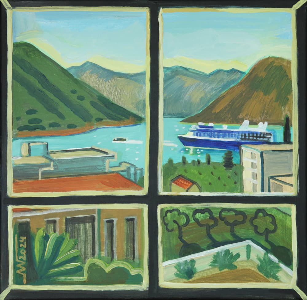 Coastal Window Bay View by Marina Gorkaeva — canvas wall art