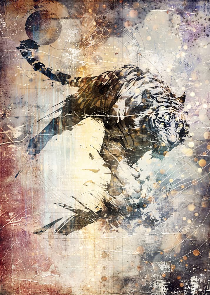 Tiger in Motion by Rafal Kulik — canvas wall art