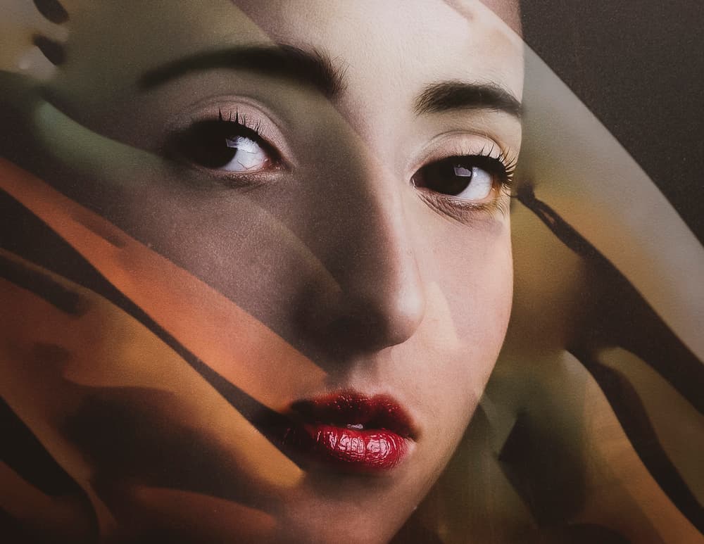 Abstracted Beauty Portrait by Thierry Lagandré (Transgressed Light) — canvas wall art