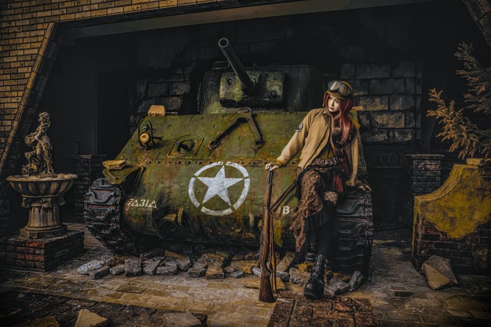 Steampunk Warrior Tank by KOIKI — canvas wall art