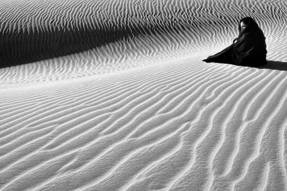 Black Cloak Desert by Ali Khataw — canvas wall art