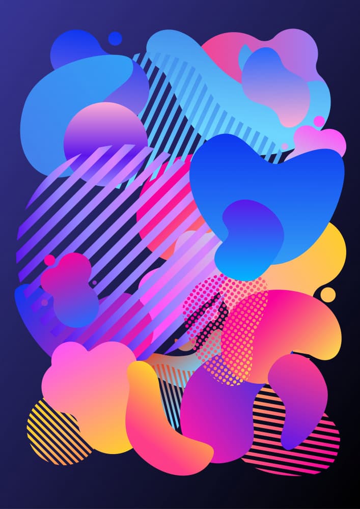 Vibrant Fluid Shapes by RS LAB STUDIO — canvas wall art