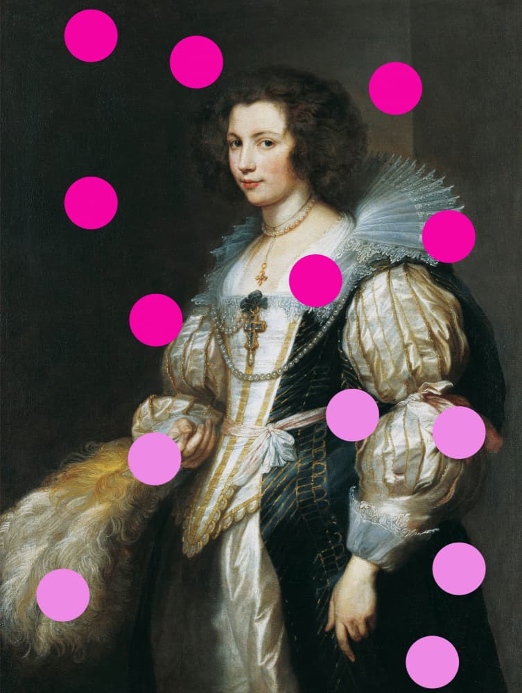 Elegant Lady with Pink Dots by Talitha McQueen — canvas wall art