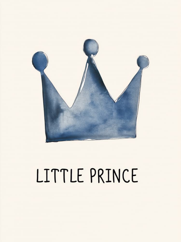 Royal Blue Crown by Treechild — canvas wall art