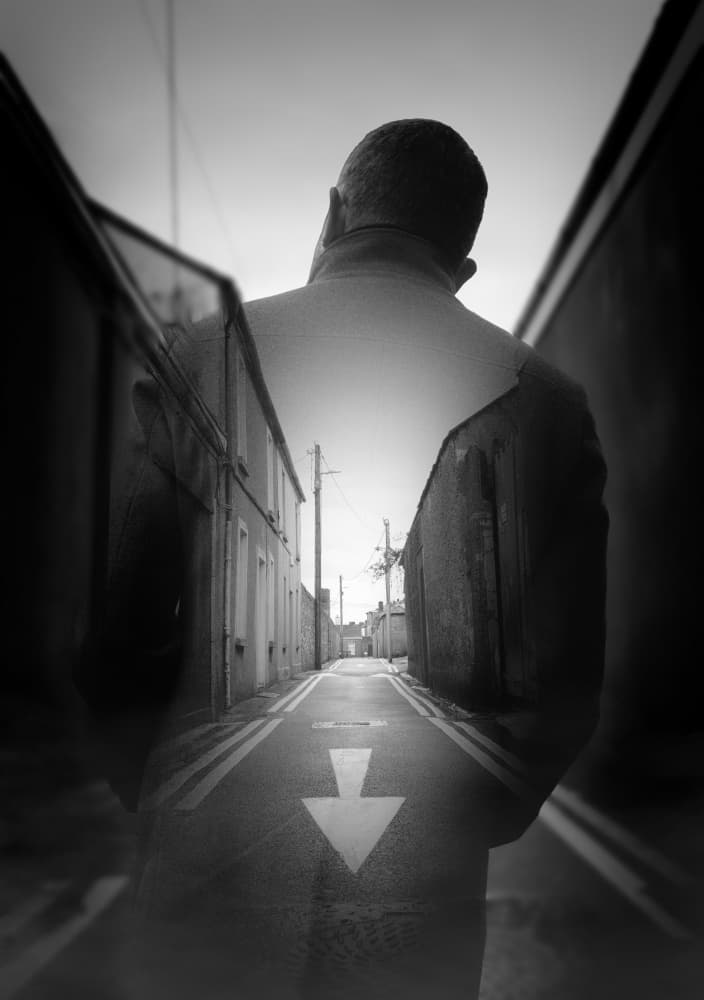Man's Urban Reflection by Jonathan Power — canvas wall art