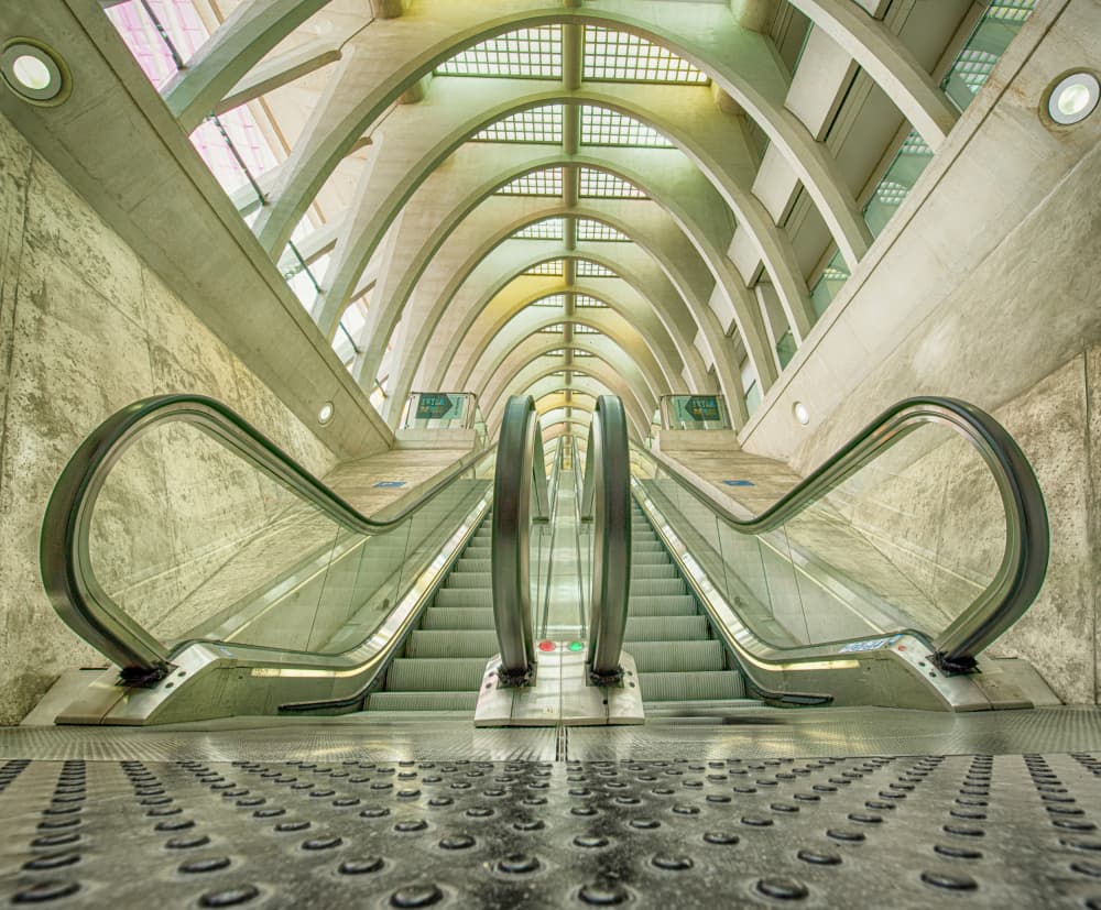 Modern Escalator Tunnel by Anette Ohlendorf — canvas wall art