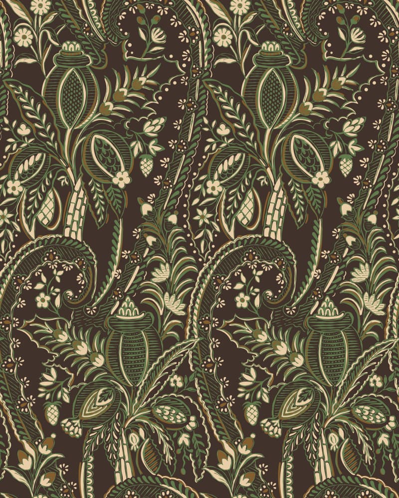 Dark Botanical Paisley by Alexandra Weise — canvas wall art