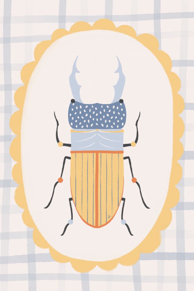 Whimsical Stag Beetle by Menina Lisboa — canvas wall art