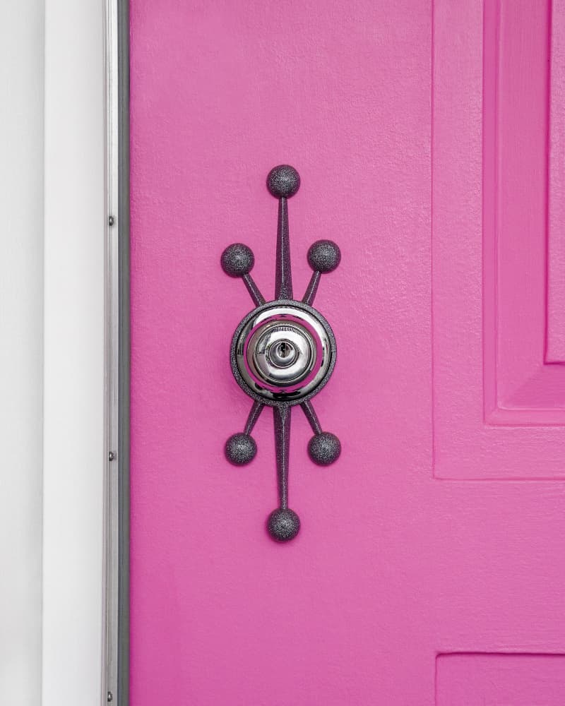 Pink Door with a Mid-Century Modern Handle by Tom Windeknecht — canvas wall art