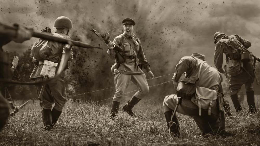 Historic Battlefield Combat by Dmitry Frizel — canvas wall art