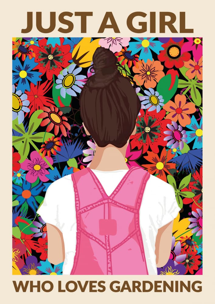 Girl Loves Gardening by WallChart Art Studio — canvas wall art