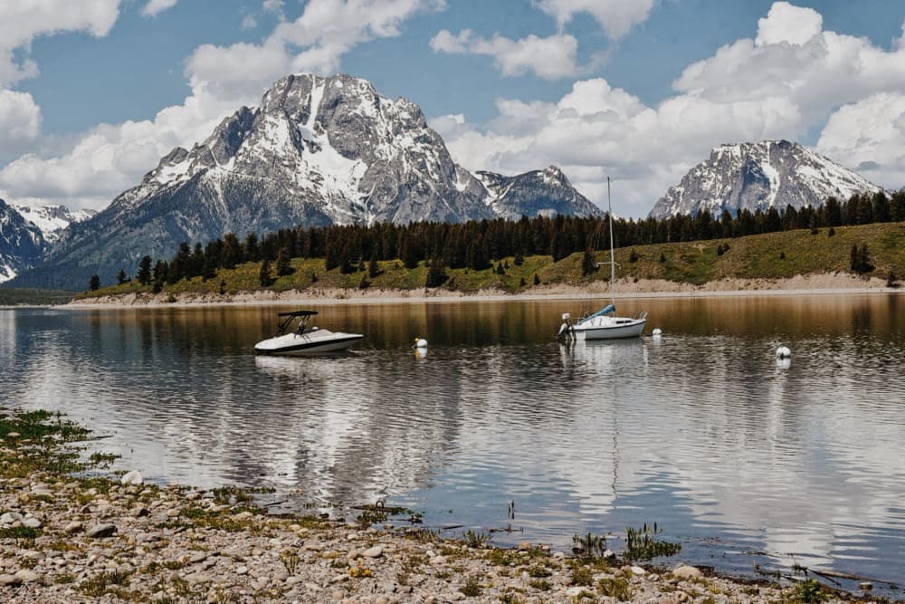 Grand Teton Lake Reflections by Del Mundo Imagery — canvas wall art