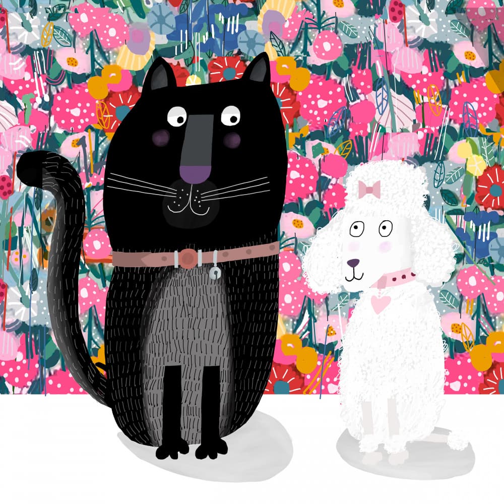 Whimsical Pet Friends by Carla Daly — canvas wall art
