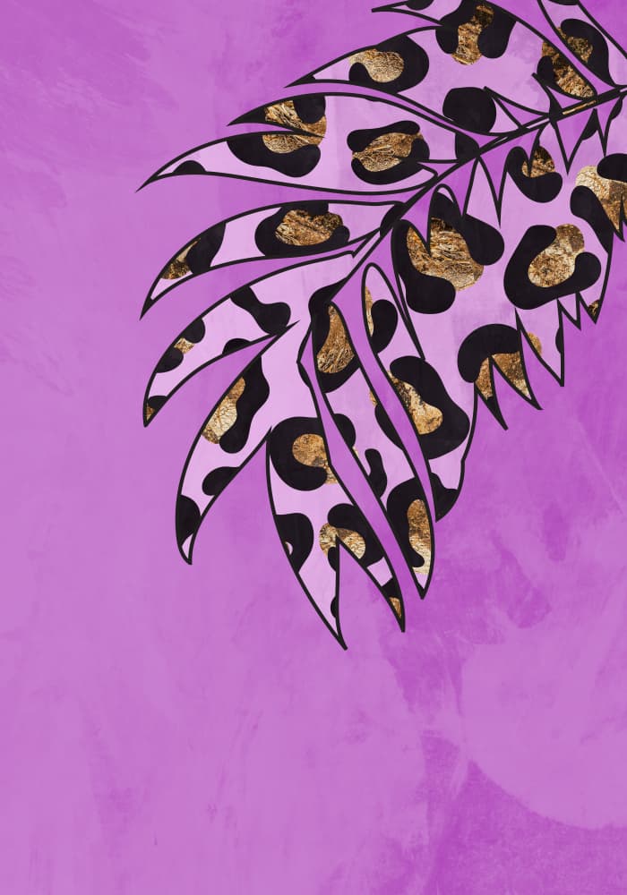Pink Leopard Palm by Sarah Manovski — canvas wall art