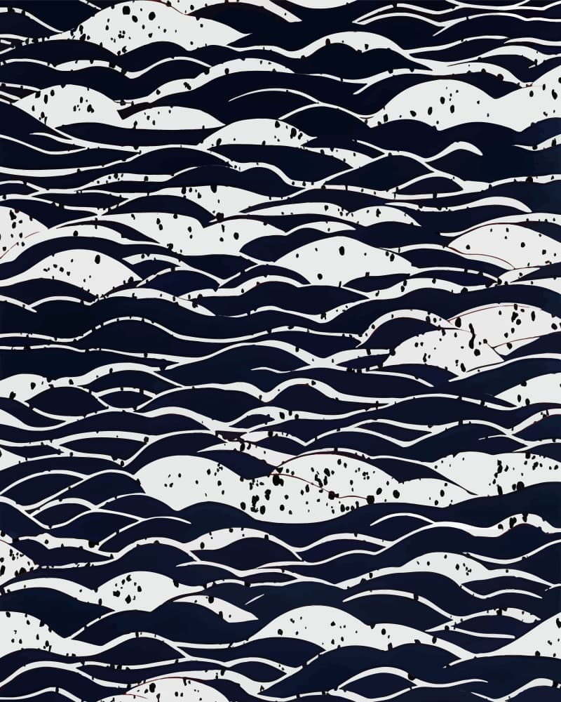 Deep Blue Waves by Uma Gokhale — canvas wall art