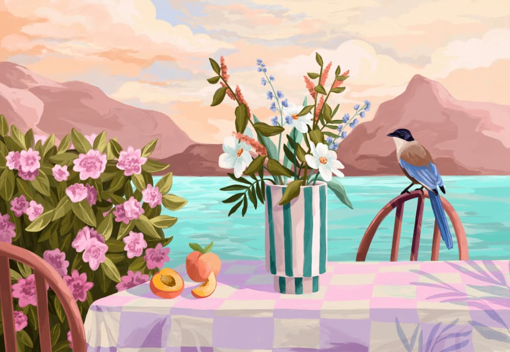 Peachy Evenings by Goed Blauw — canvas wall art