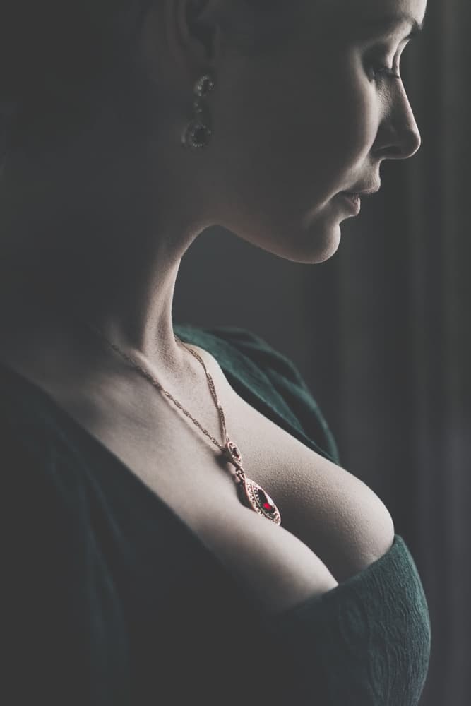 Elegant Woman With Necklace by Magdalena Russocka — canvas wall art