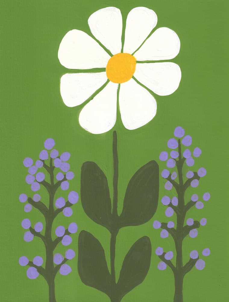 Cheerful Daisy Garden by Lerin Freyou — canvas wall art