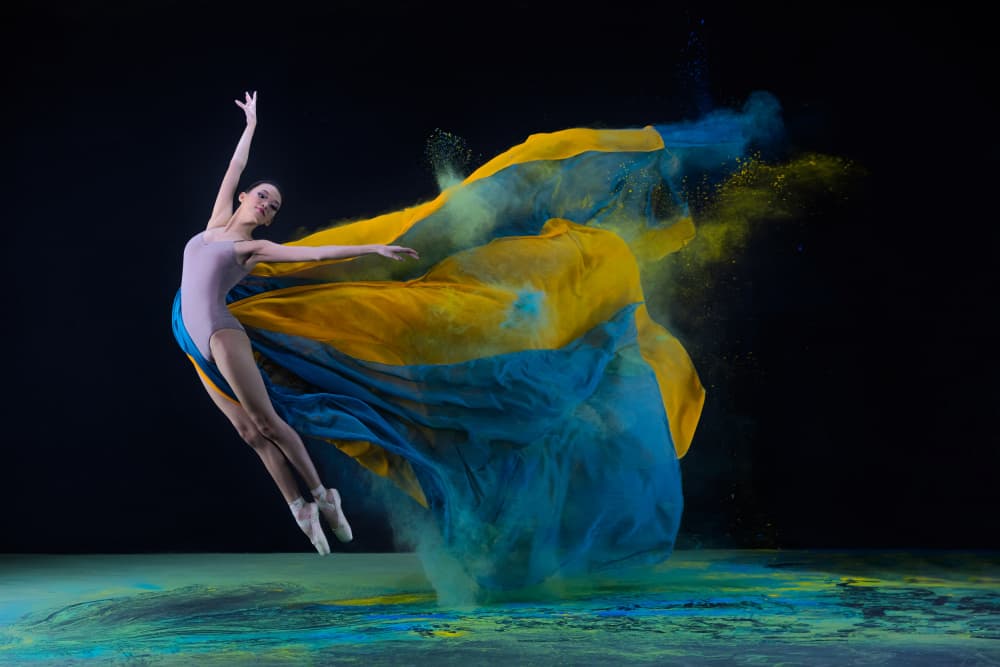 Vibrant Ballet Leap by Lisdiyanto Suhardjo — canvas wall art