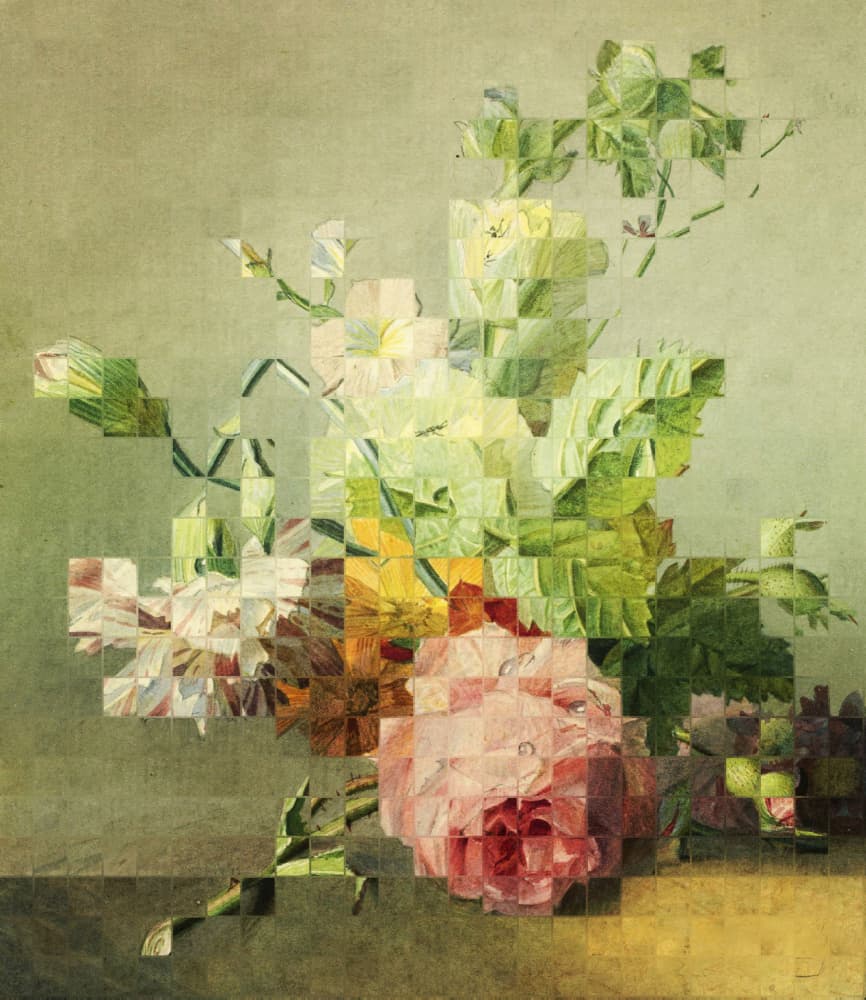 Glitch Rose Bouquet by Marja van den Hurk — canvas wall art