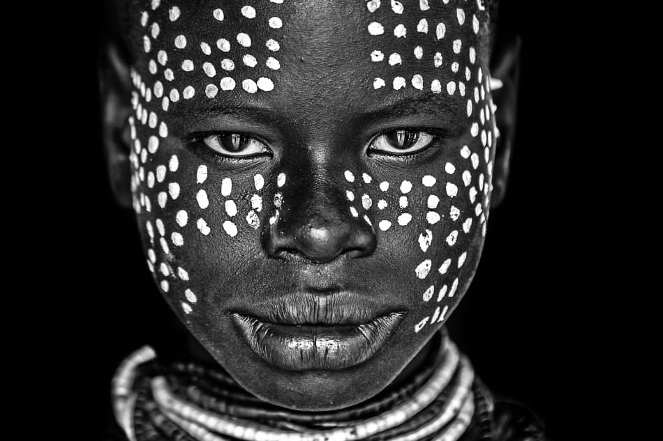 Tribal Face Paint Child by Vedran Vidak — canvas wall art
