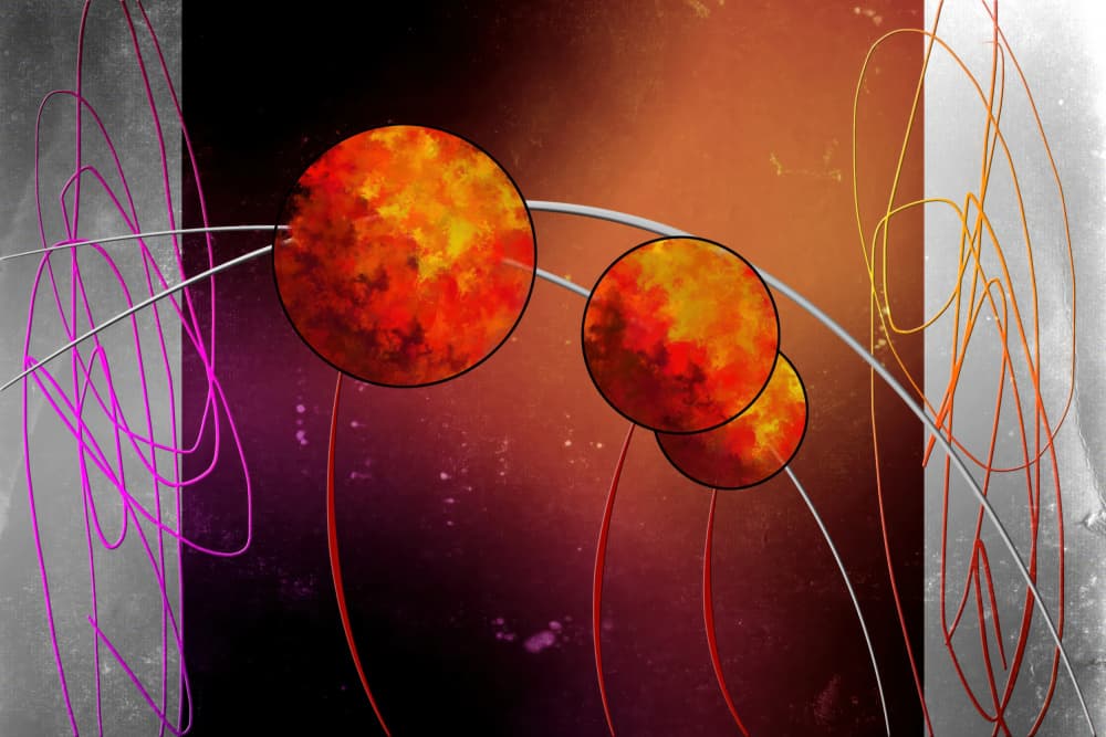 Vibrant Space Orbs by Rafal Kulik — canvas wall art