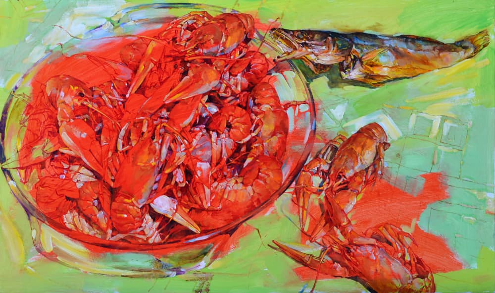 Vibrant Crawfish Feast by Andrii Kutsachenko — canvas wall art