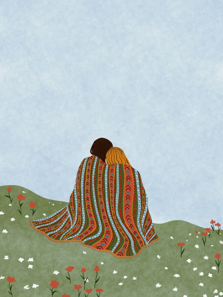Cozy Hillside Embrace by Ceyda Alasar — canvas wall art