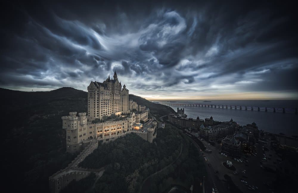 Epic Castle Dusk by Yuan Cui — canvas wall art