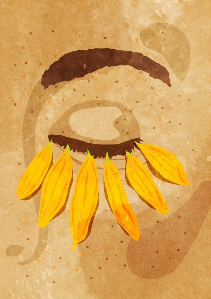 Flower power eye lashes by Raissa Oltmanns — canvas wall art
