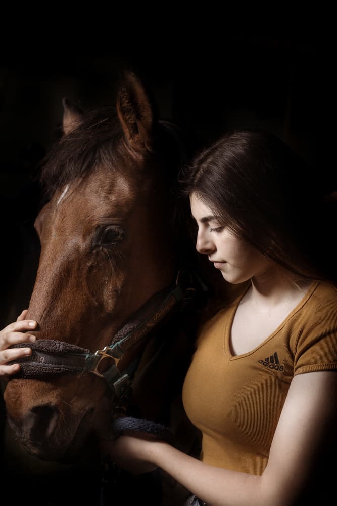 Woman and Horse Bond by Farid Kazamil — canvas wall art