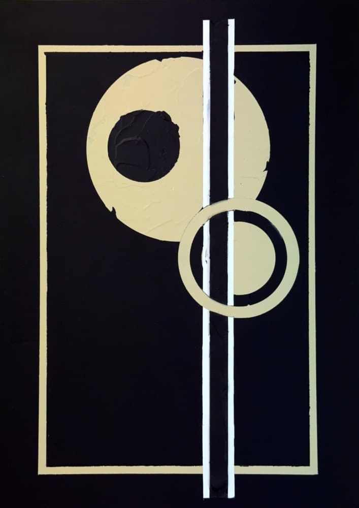Black Gold Geometric Circles by David Galan — canvas wall art