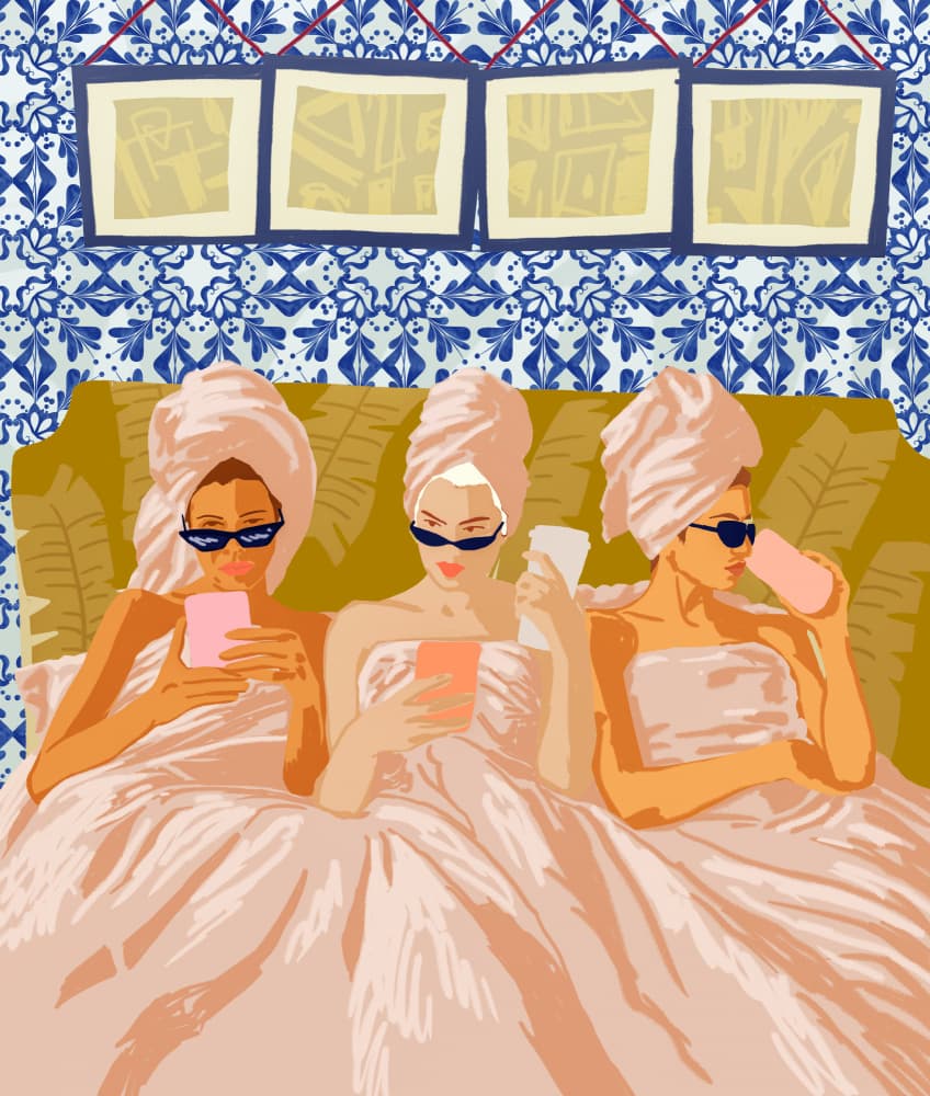 Girls Spa Day by Uma Gokhale — canvas wall art