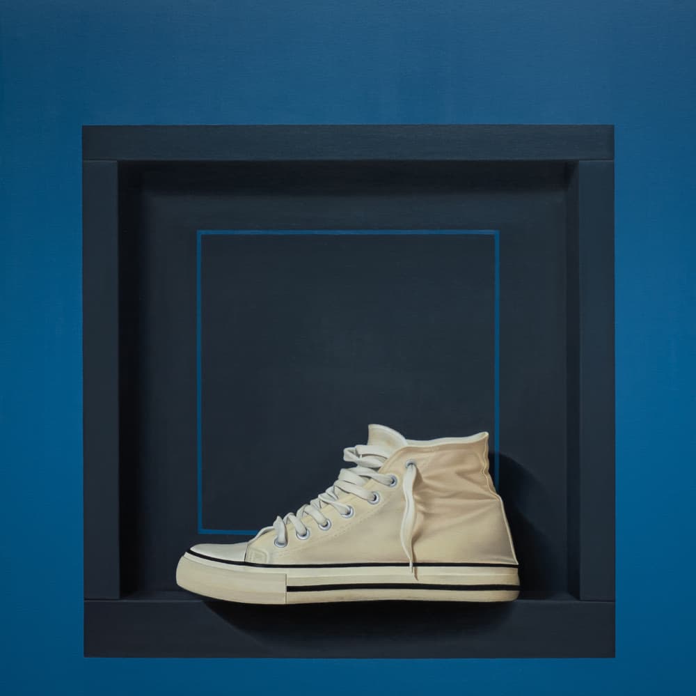Minimalist Blue Sneaker by Ildefonso Martín — canvas wall art