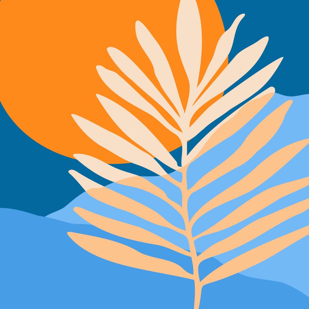 Sunny Palm Surface 2.png by Kristian Gallagher — canvas wall art