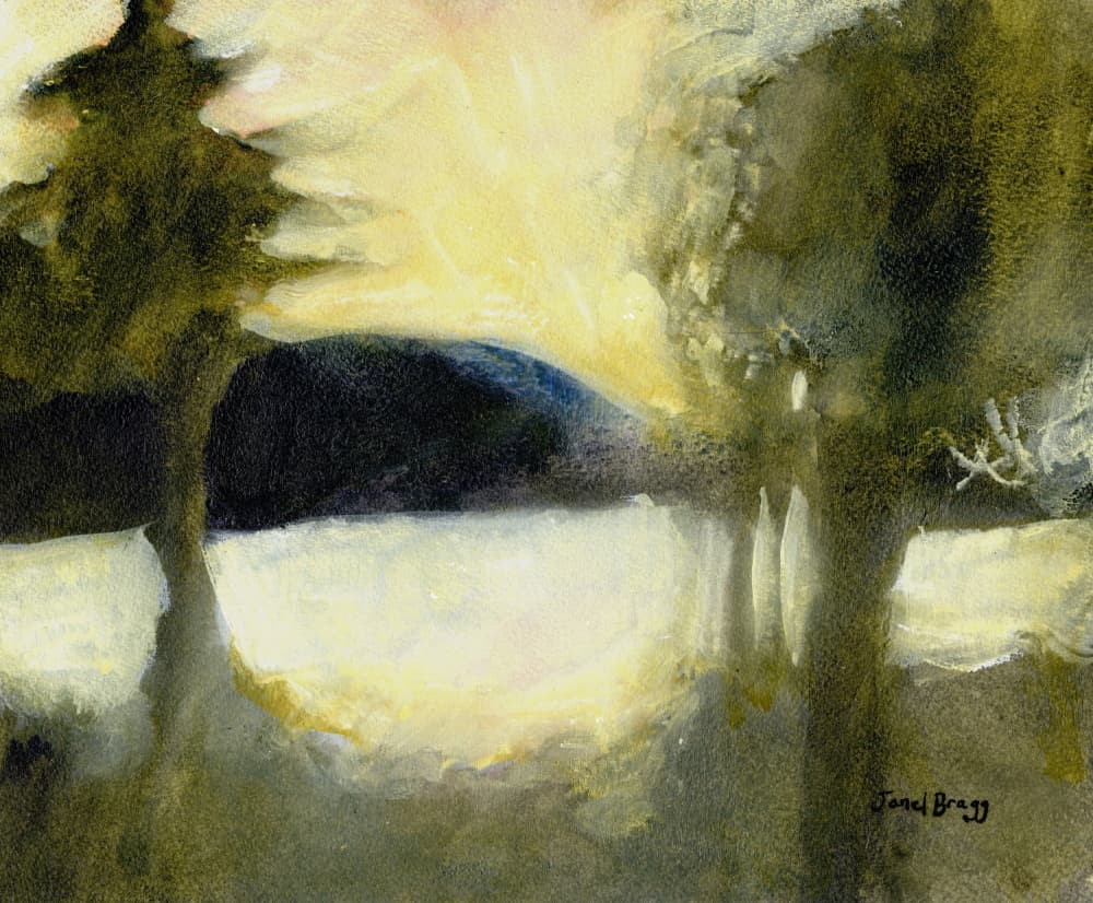 Abstract Lake Glow by Janel Bragg — canvas wall art