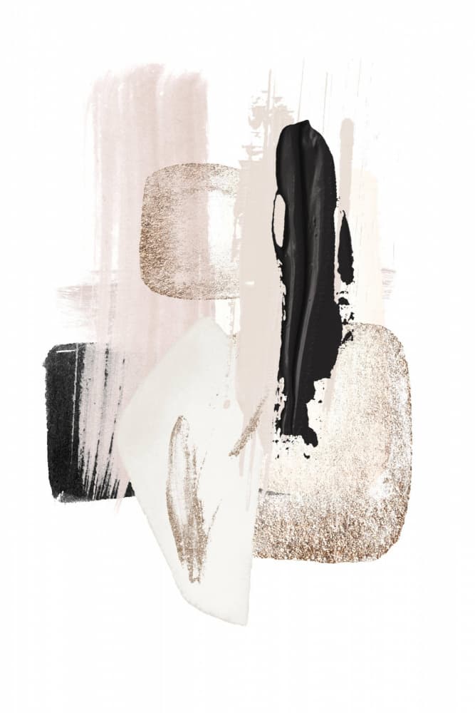 Abstract Gold Blush Shapes by Sally Ann Moss — canvas wall art