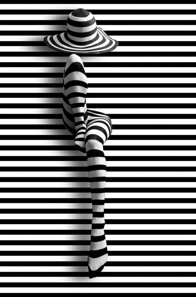 Striped Optical Illusion by Erhard Batzdorf — canvas wall art