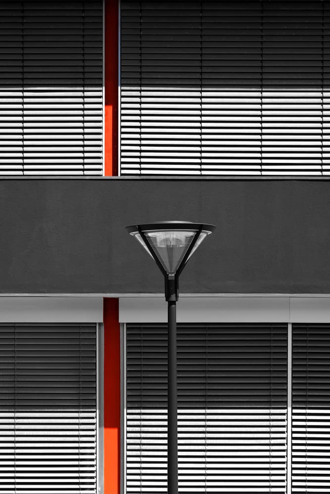 Red Line Streetlight by Rolf Endermann — canvas wall art