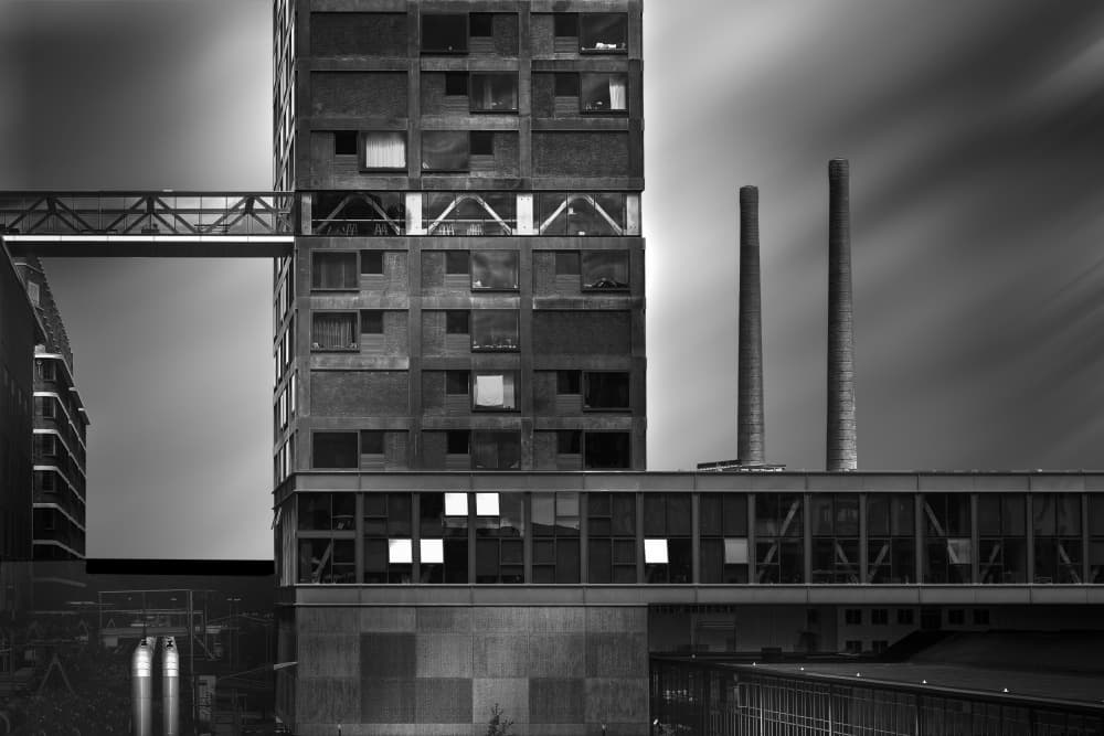 Brutalist Urban Night by Greetje van Son — canvas wall art