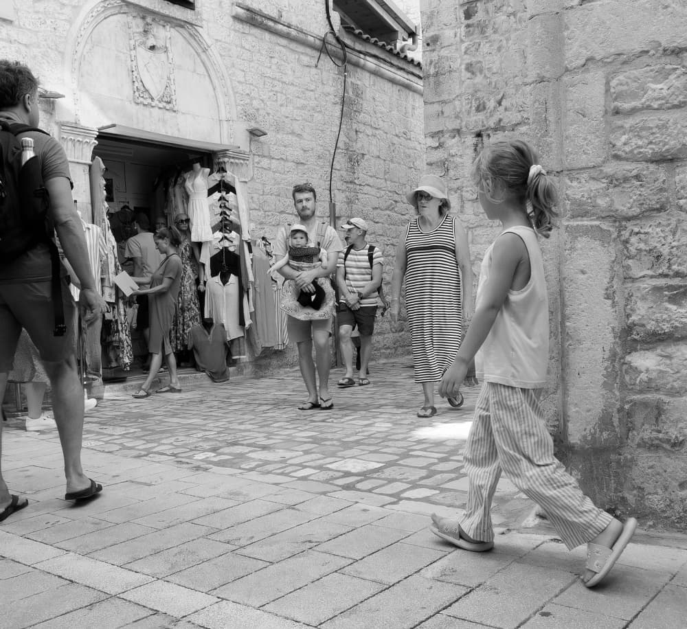 Child Walking Old City Street by Erik Engström — canvas wall art