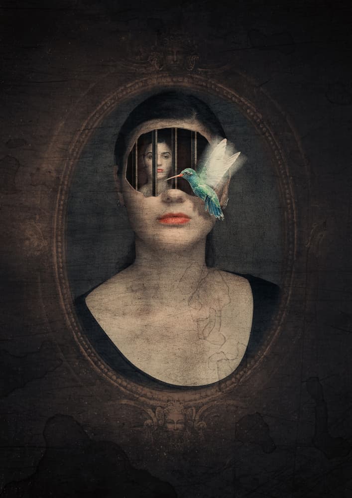 Caged Mind Free Bird by Paul Adrian Chis — canvas wall art
